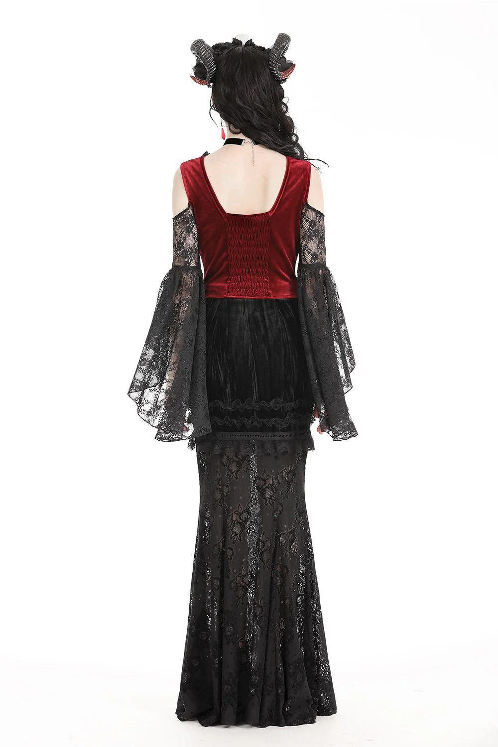Blood Pact Embroidered Cold Shoulder Top - Image 6