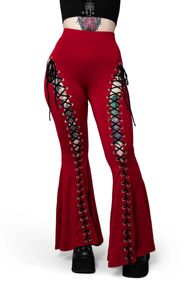 Blood Red Alice Flare Pants - Image 2