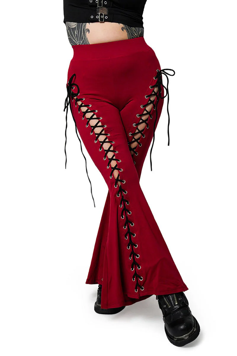 Blood Red Alice Flare Pants - Image 7