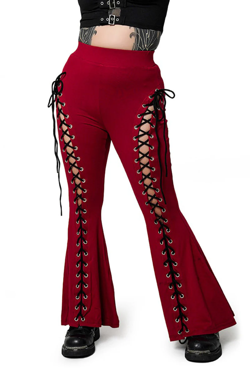 Blood Red Alice Flare Pants - Image 8