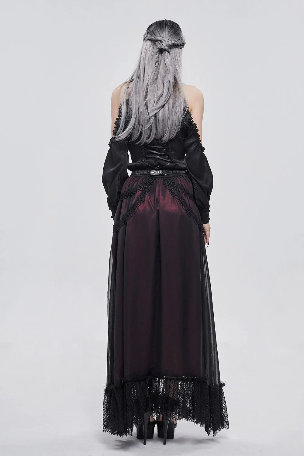 Blooddrop Layered Lace Maxi Skirt - Image 7