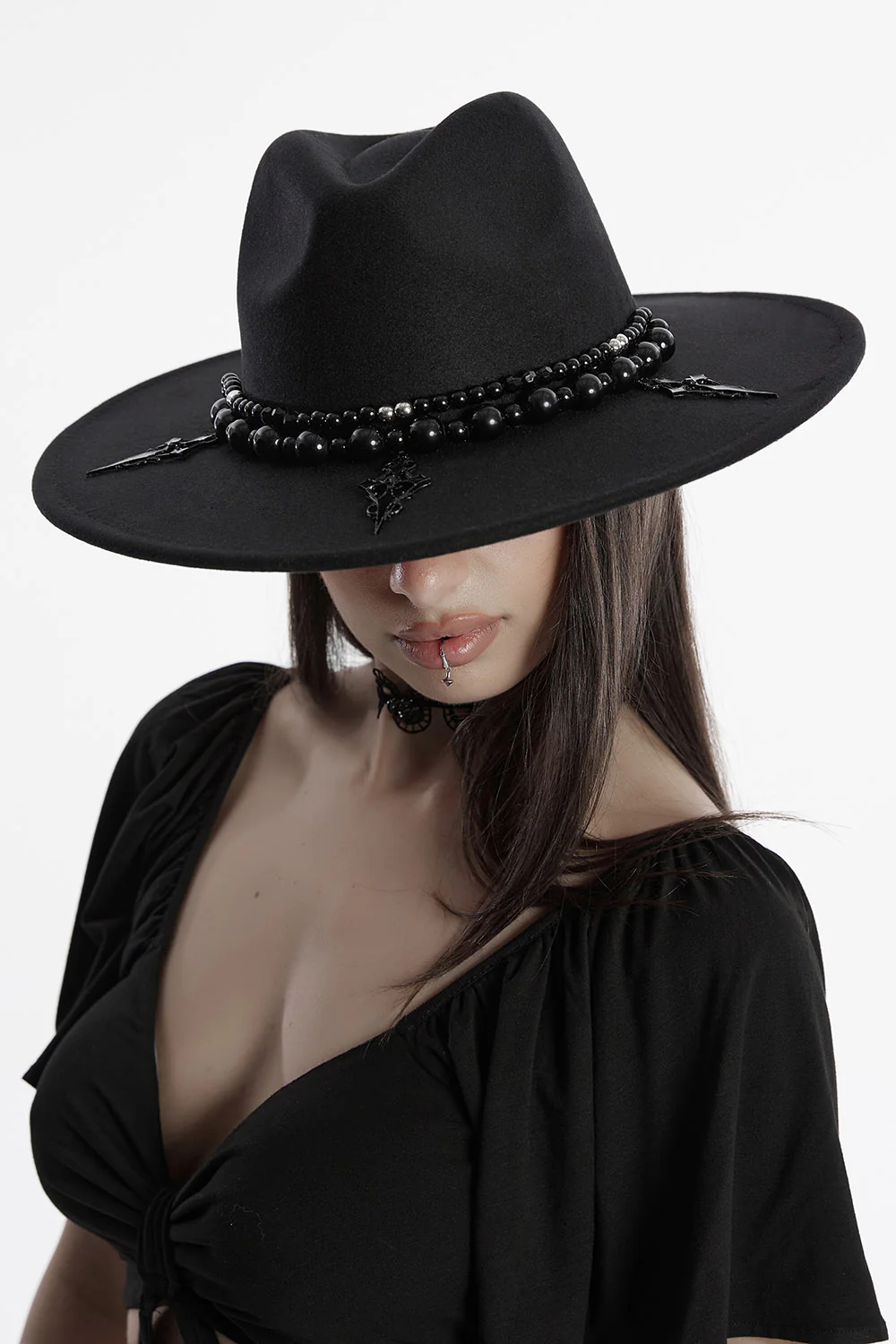 Bloodhound Wide Brimmed Hat [Black/Red] - Image 4