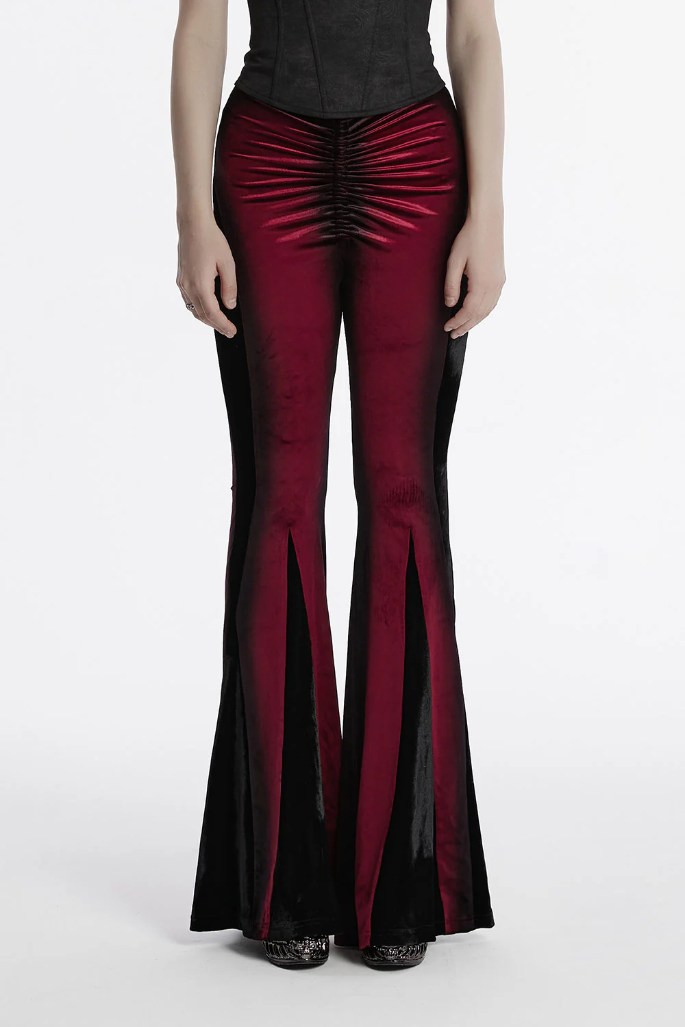 Bloodletting Velvet Flared Pants [Red] - Image 3