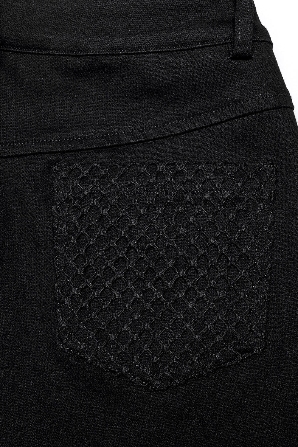 Bloodline Fishnet Skinny Jeans [BLACK/RED] - Image 8