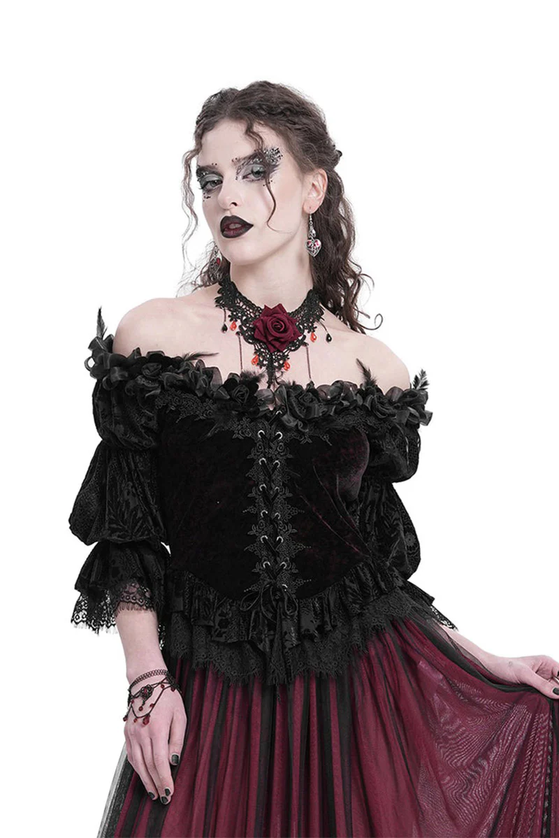 Bloodrose Off the Shoulder Blouse - Image 2