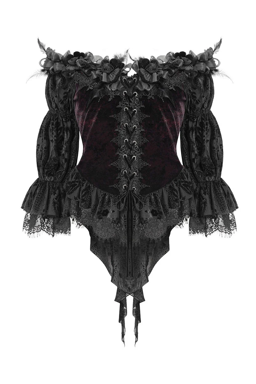 Bloodrose Off the Shoulder Blouse - Image 6