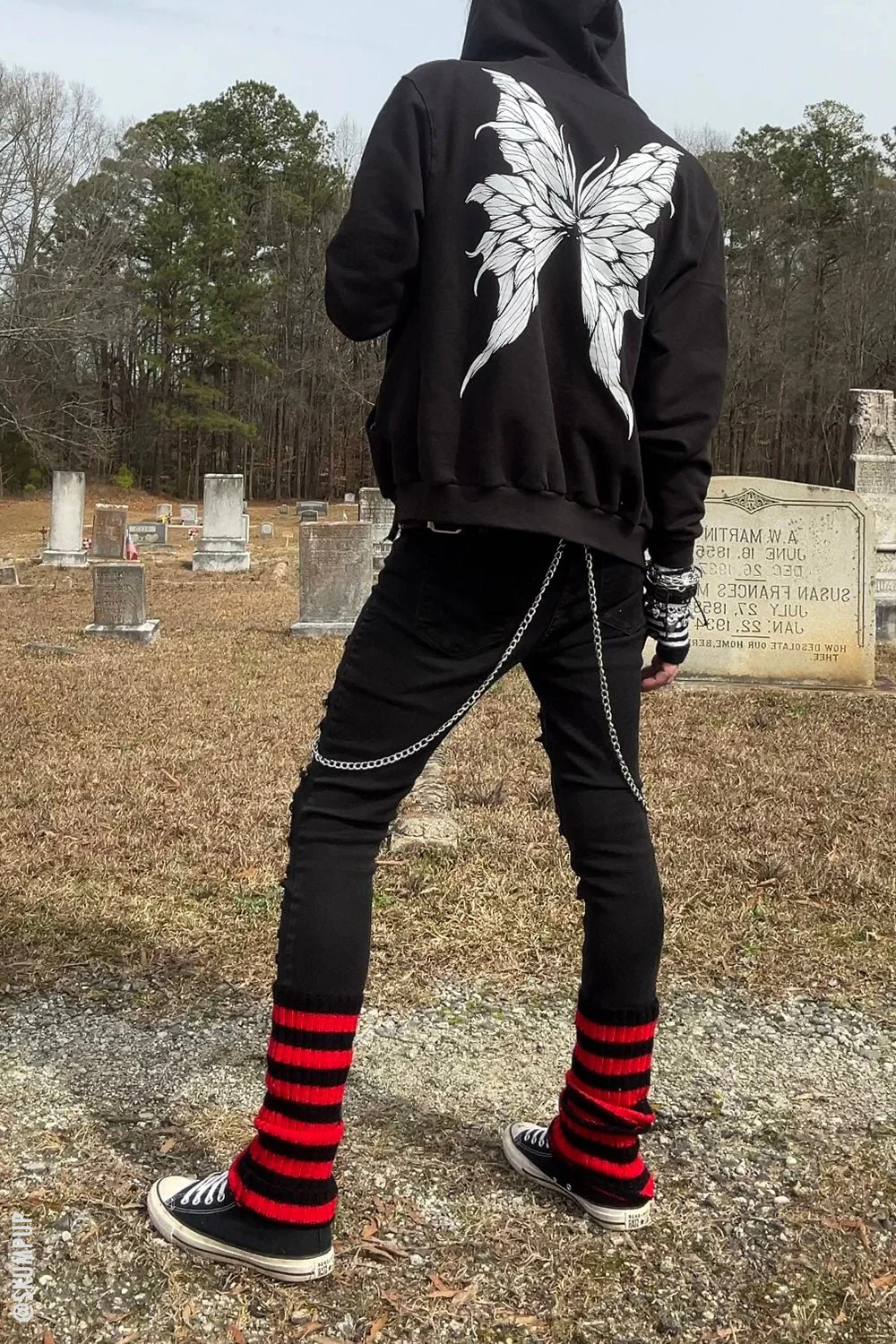 Bloodthirst Striped Leg Warmers [BLACK/RED] - Image 9