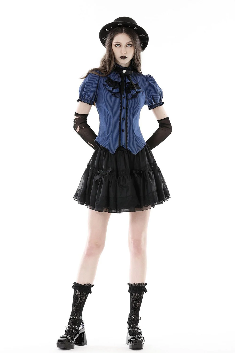 Blue Blood Edwardian Goth Blouse - Image 2