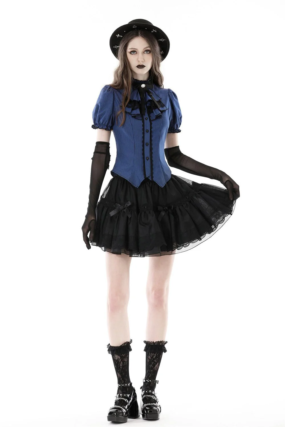 Blue Blood Edwardian Goth Blouse - Image 4