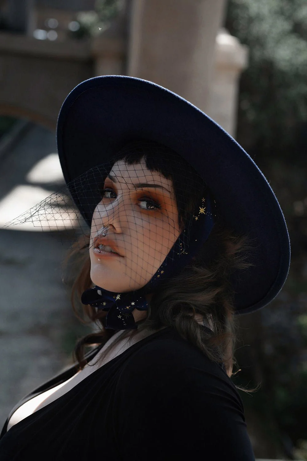 Blue Stargazer Veiled Hat - Image 4