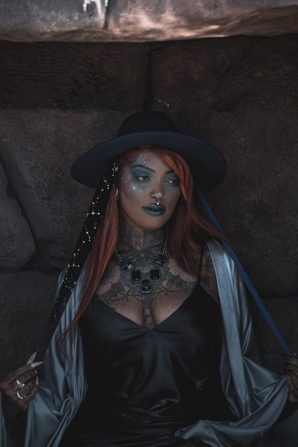 Blue Stargazer Veiled Hat - Image 8
