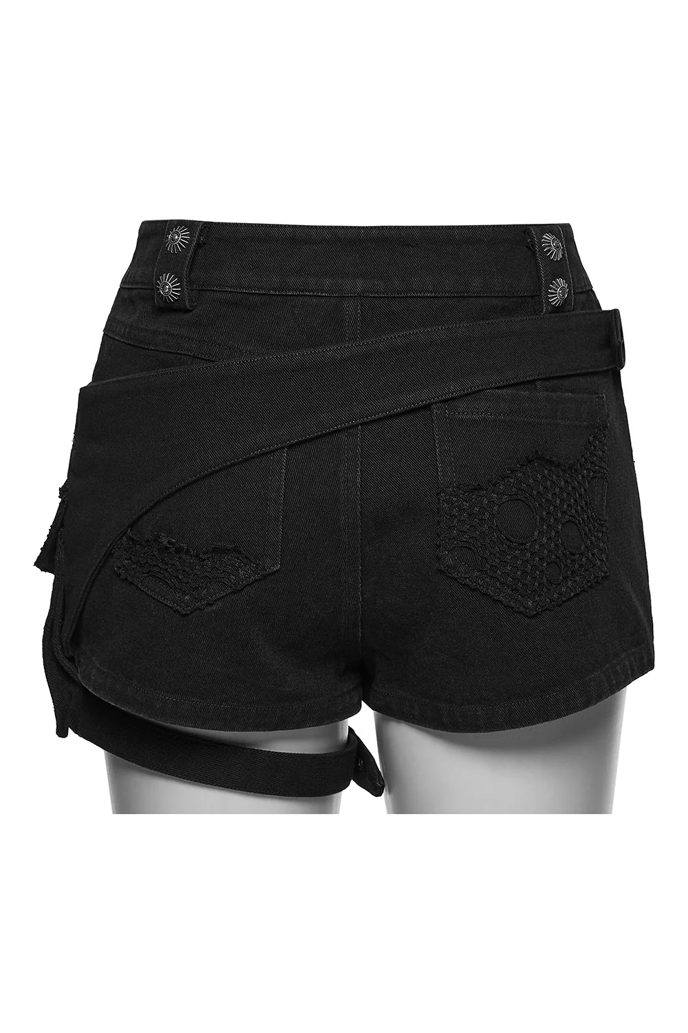 Boneash Shredded Shorts with Thigh Bag - Image 9