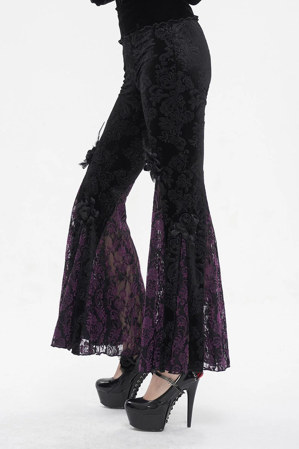 Bordeaux Gothic Bell Bottoms [PURPLE] - Image 2