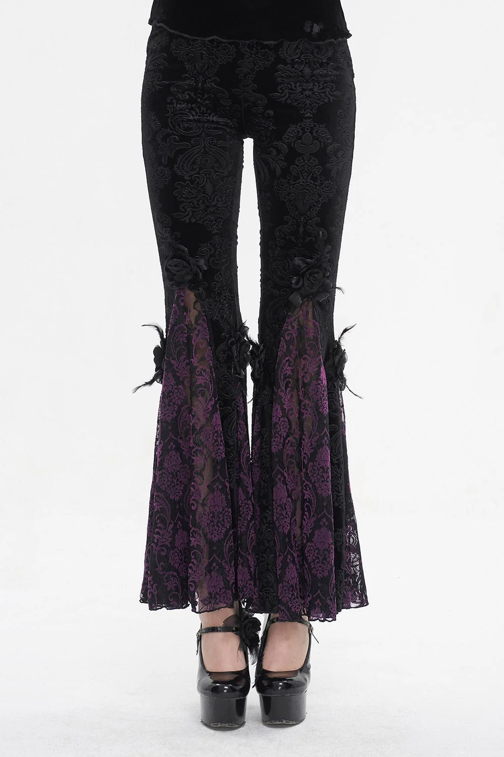 Bordeaux Gothic Bell Bottoms [PURPLE] - Image 4