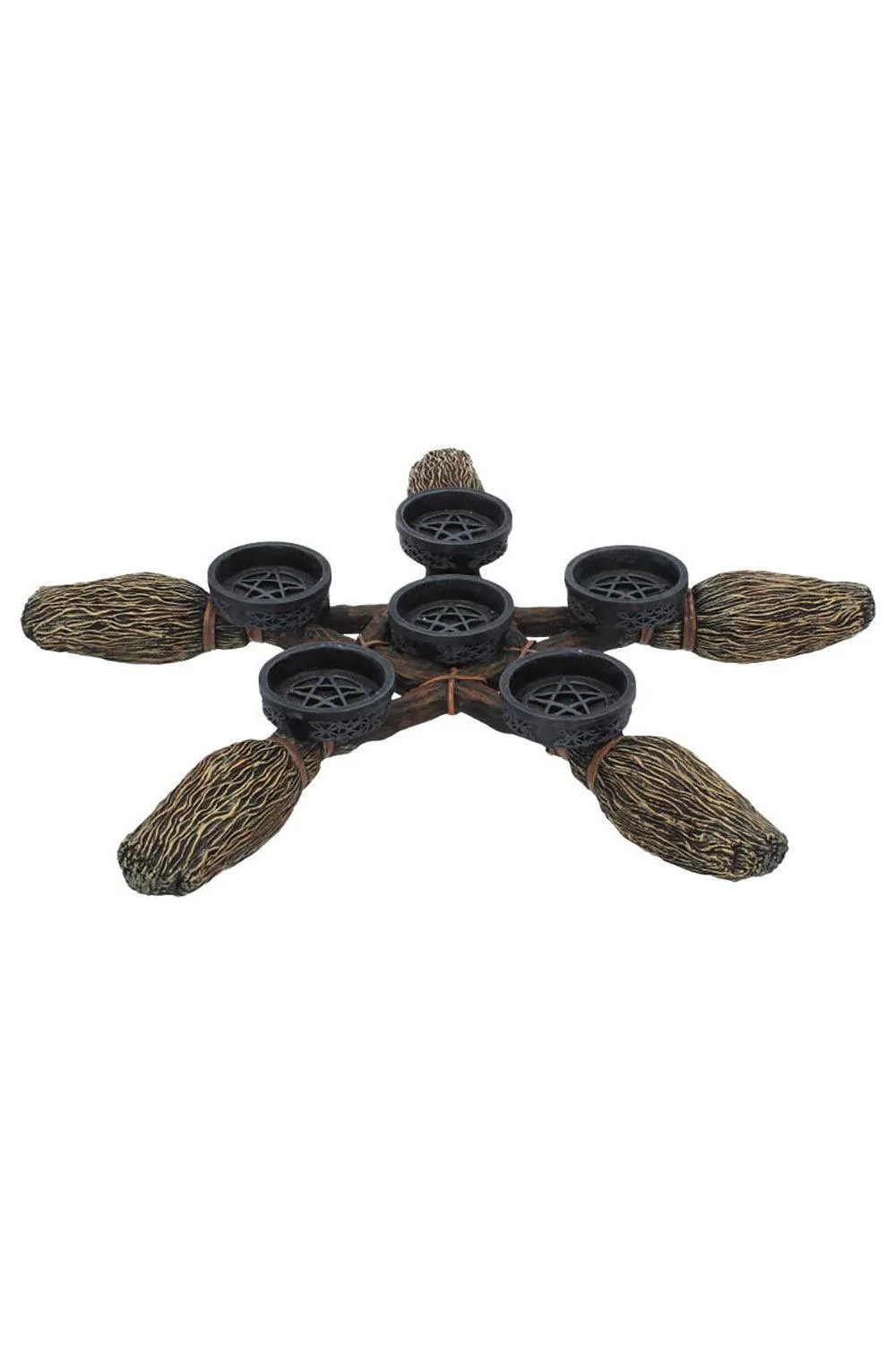 Broomstick Pentagram Tea Light Candle Holder - Image 3
