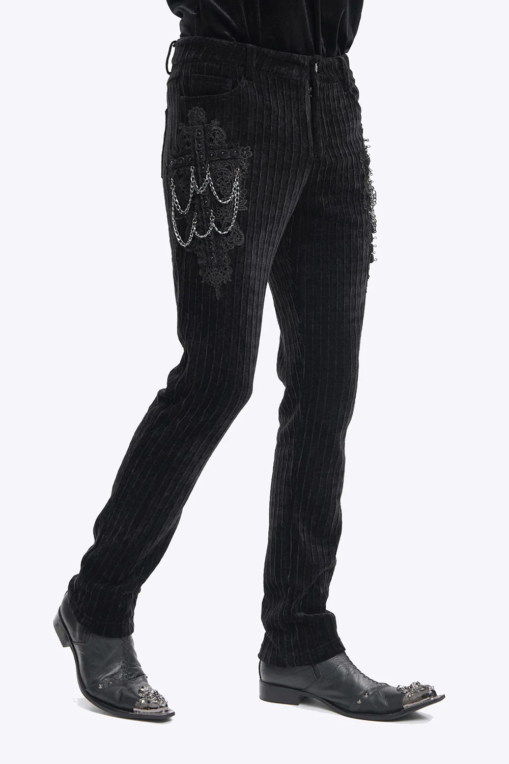 Cadaverous Black Velvet Vampire Pants