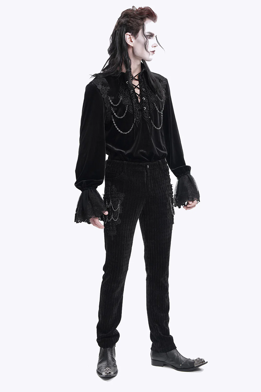 Cadaverous Black Velvet Vampire Pants - Image 5
