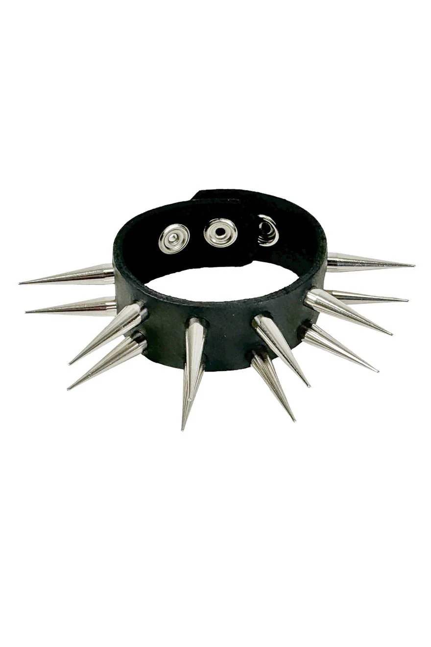 Cadaverous Cone Sharp Spike Cuff Bracelet - Image 2