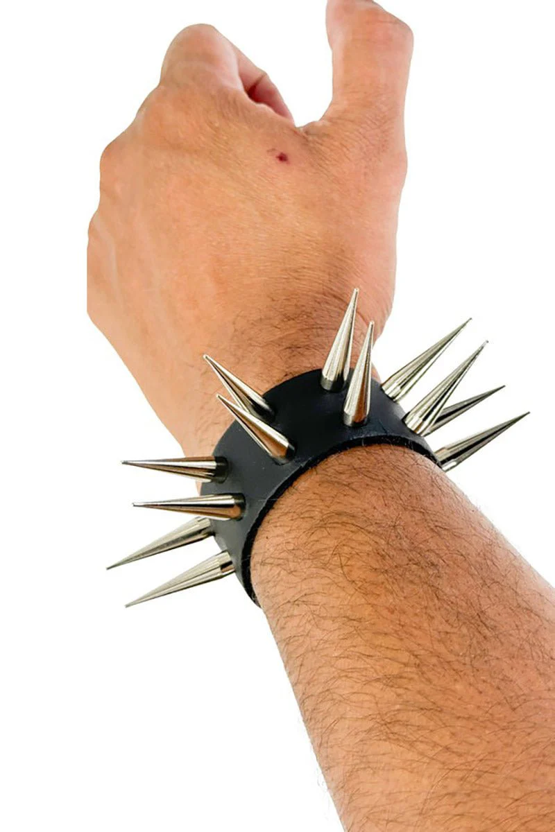 Cadaverous Cone Sharp Spike Cuff Bracelet - Image 6