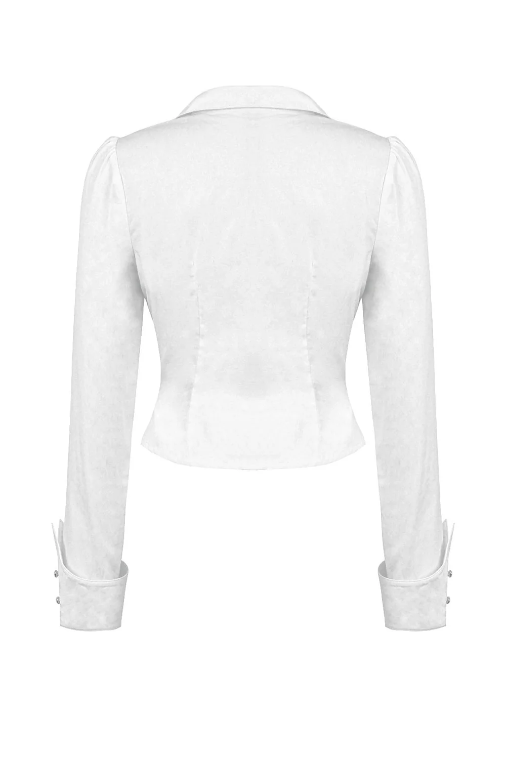 Candelabra Ruffle Button Up Shirt [Ghost White] - Image 3