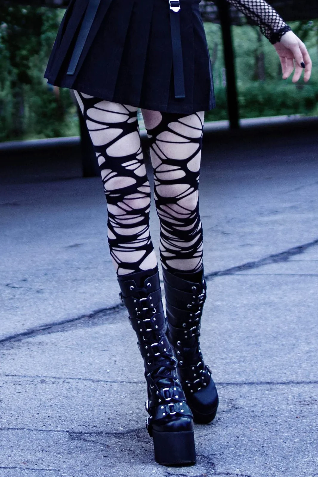 Carved Up Slashed Tights - Image 2