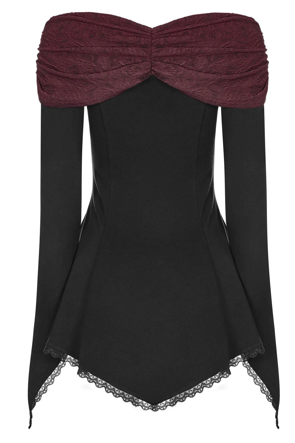 Castle Curse Bardot Top [BLACK/RED] - Image 4