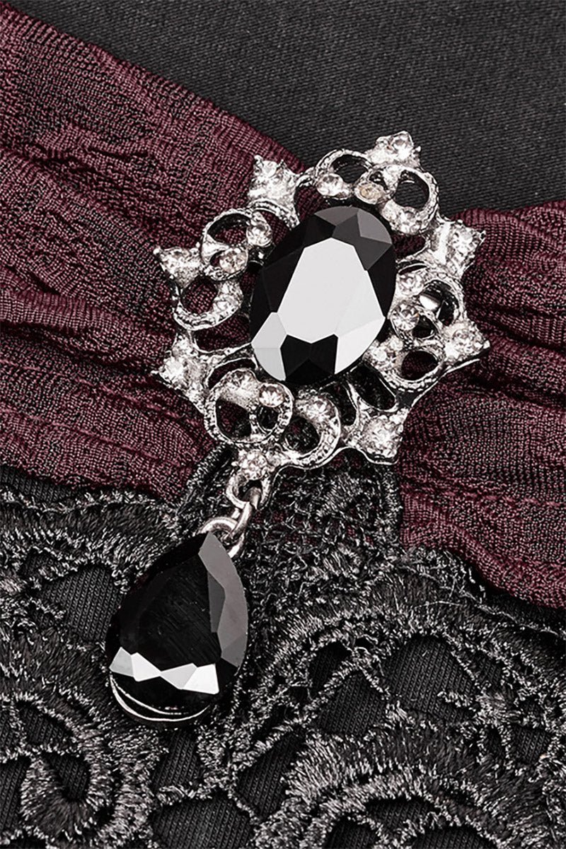 Castle Curse Bardot Top [BLACK/RED] - Image 5