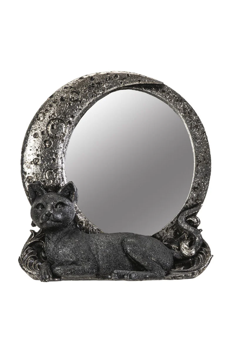 Cat on Moon Mirror