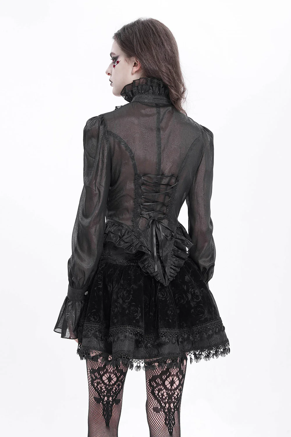 Catacomb Ruffled Mesh Button Shirt - Image 3