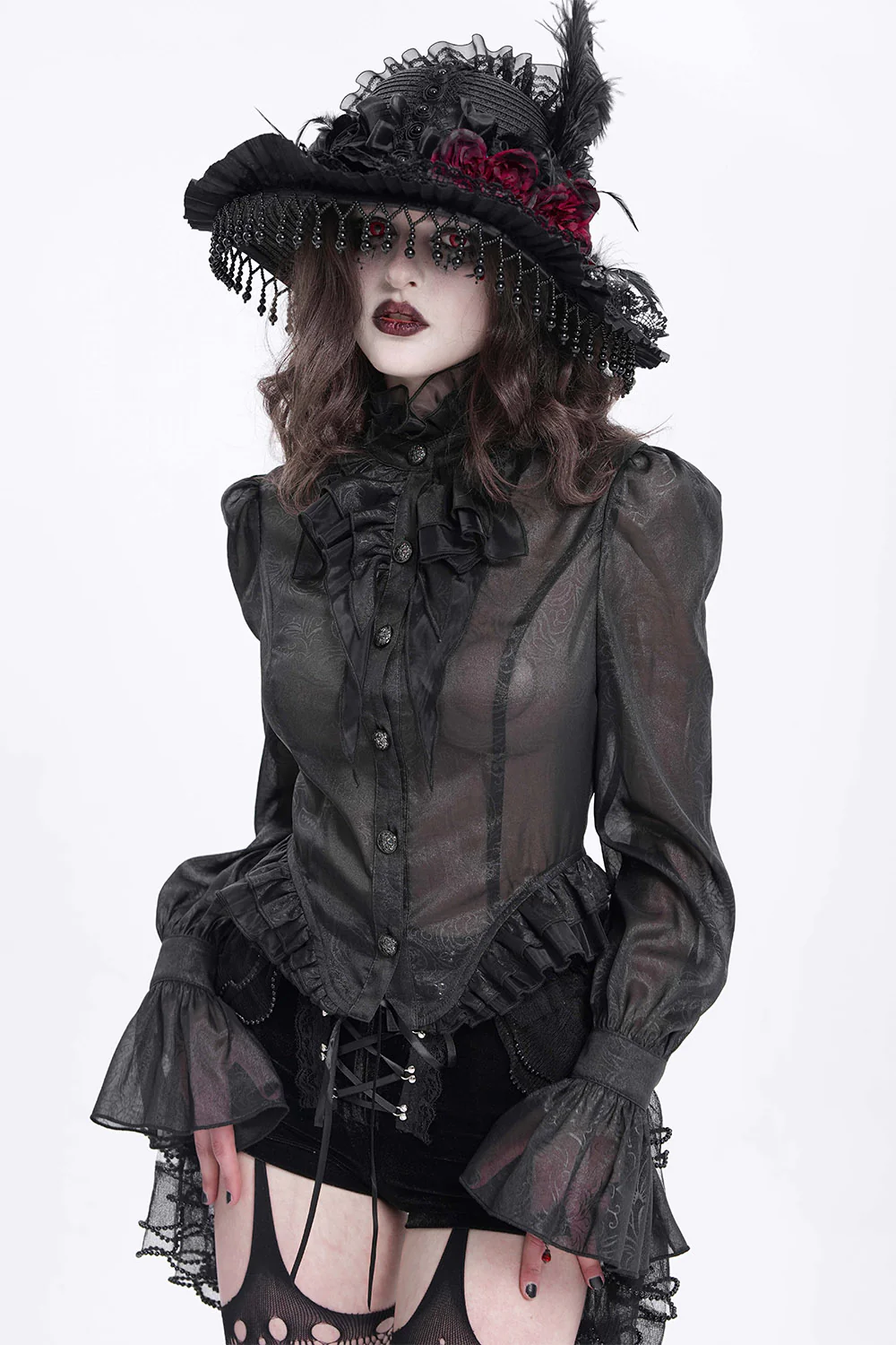Catacomb Ruffled Mesh Button Shirt - Image 5