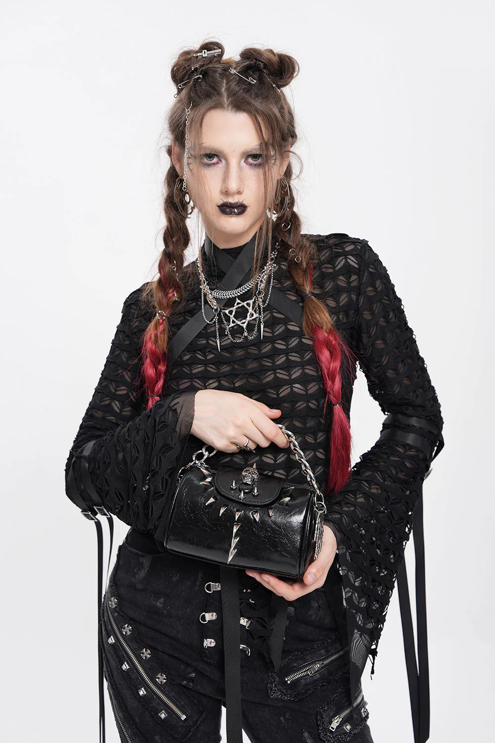 Catacombs Small Spiked Chain Bag - Image 13