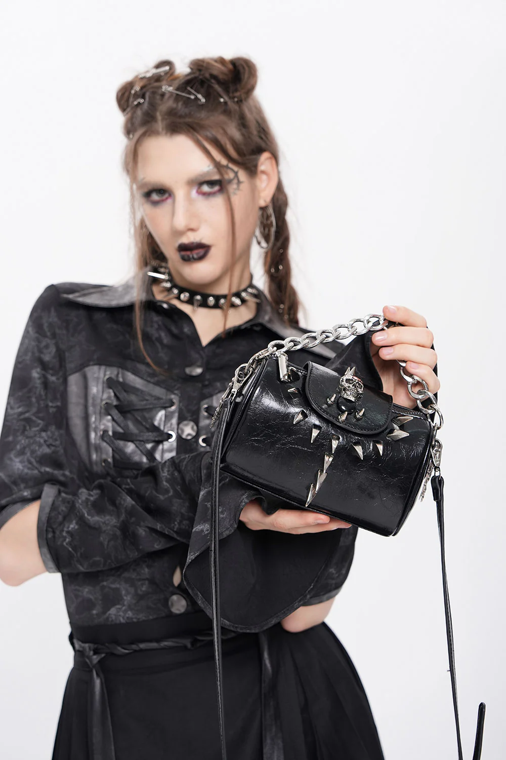 Catacombs Small Spiked Chain Bag - Image 9