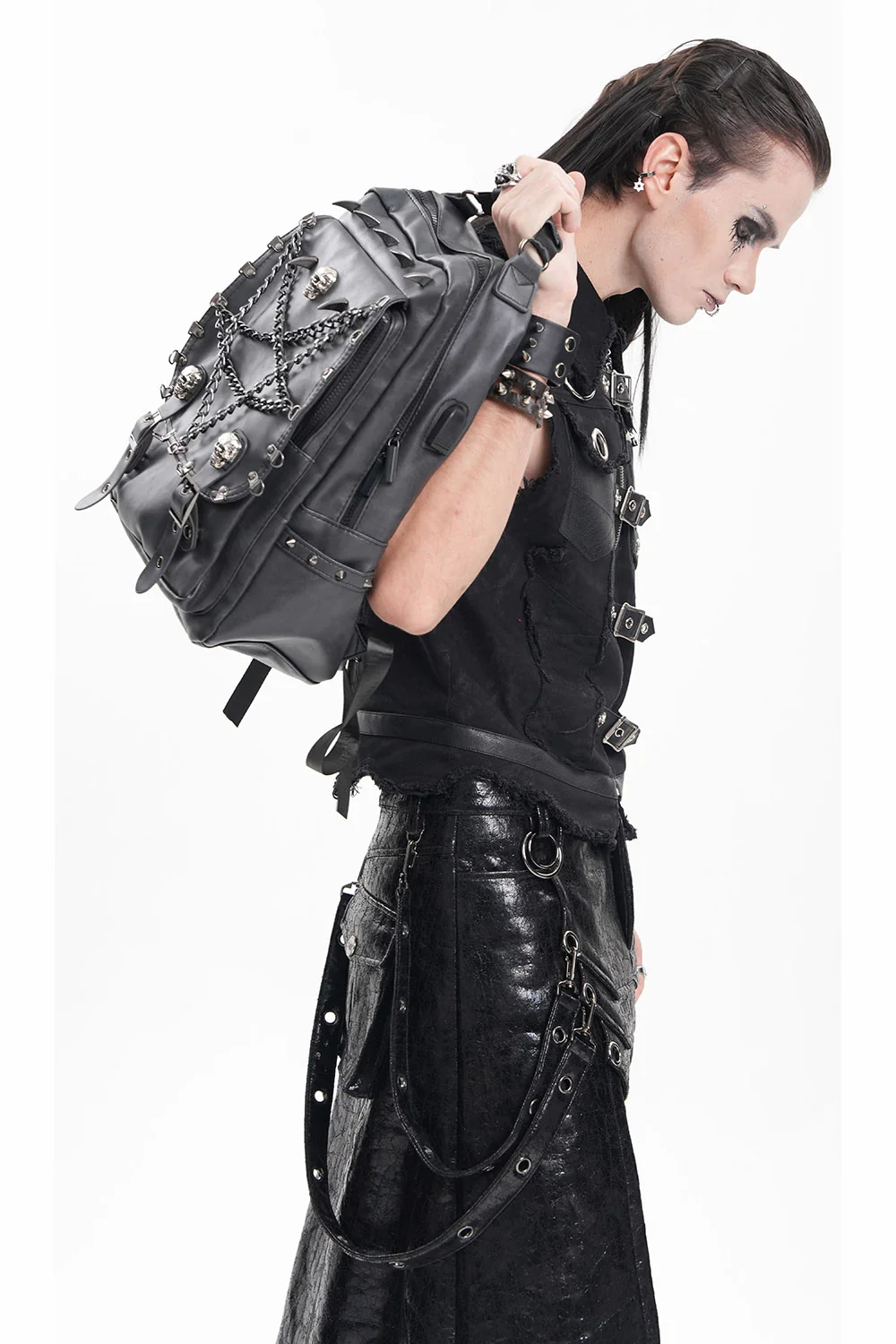 Catacombs Spiked Vegan Leather Backpack - Image 2