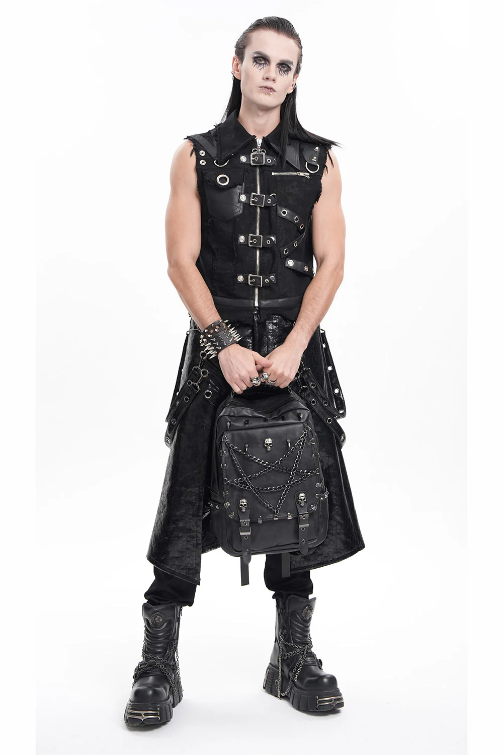 Catacombs Spiked Vegan Leather Backpack - Image 3