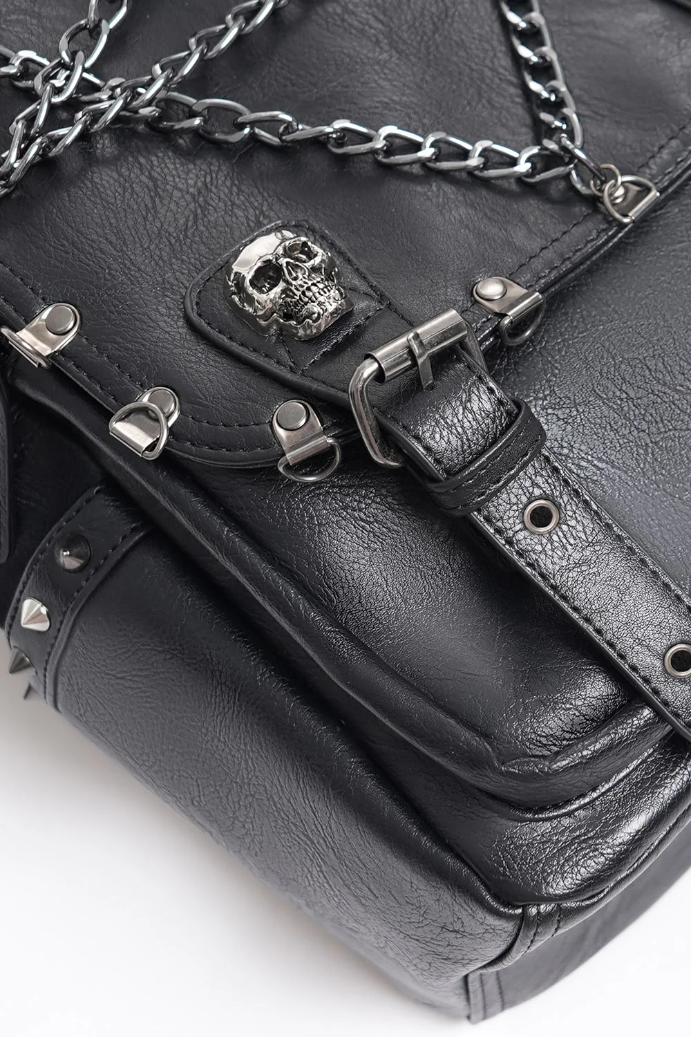 Catacombs Spiked Vegan Leather Backpack - Image 8