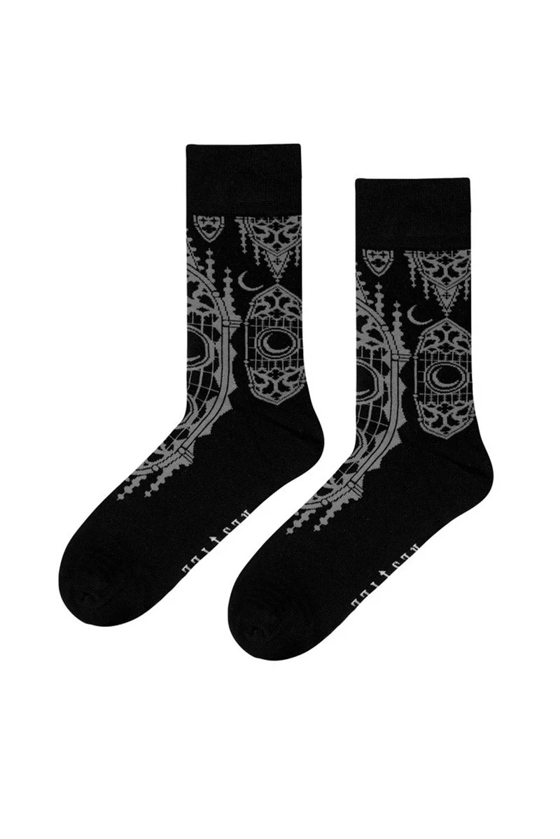 Cathedralis Jacquard Socks [Moon & Cathedral] - Image 2