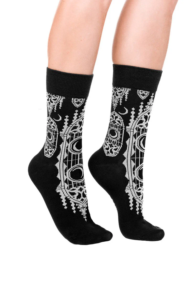 Cathedralis Jacquard Socks [Moon & Cathedral] - Image 3