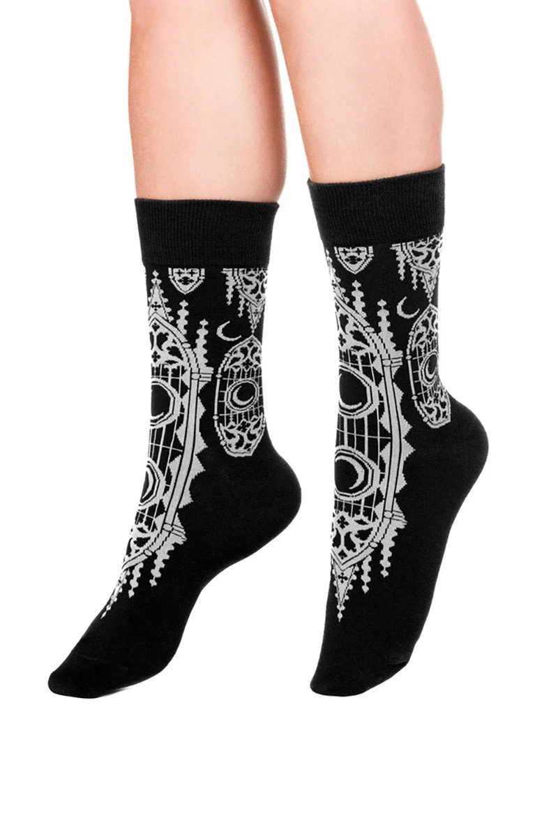 Cathedralis Jacquard Socks [Moon & Cathedral] - Image 5