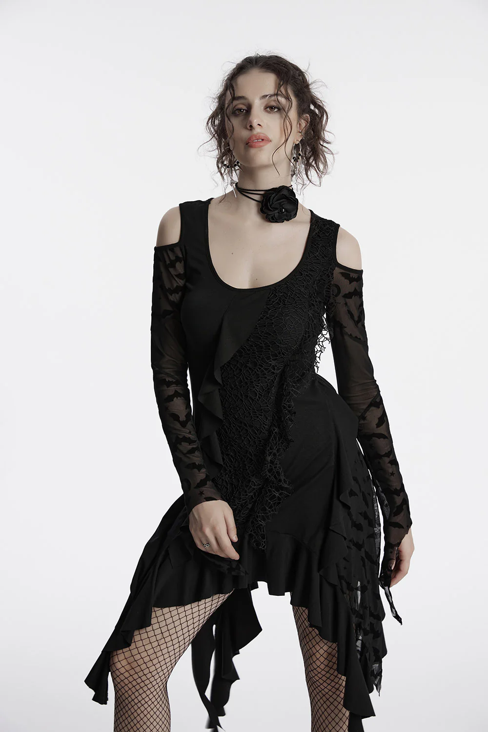 Celestial Cold Shoulder Witchy Hem Dress - Image 2