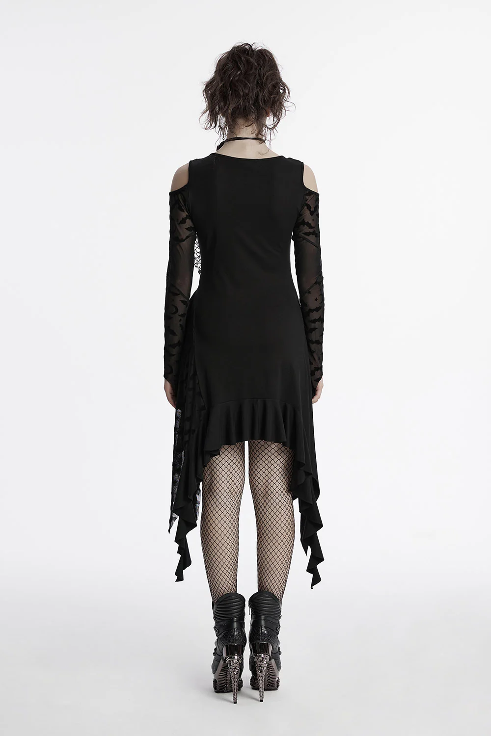Celestial Cold Shoulder Witchy Hem Dress - Image 6
