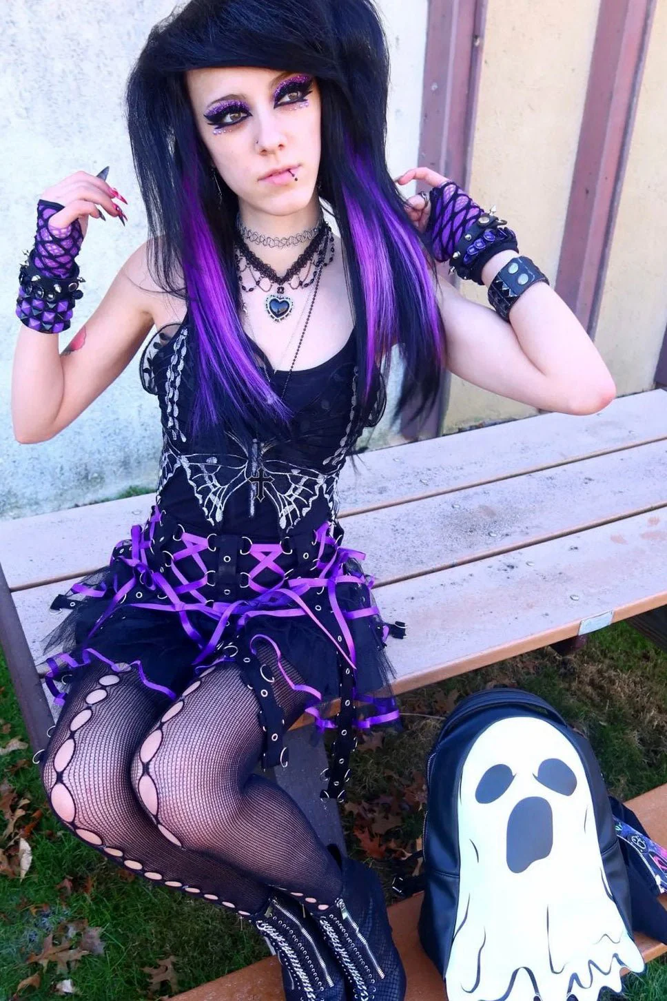 Chai Mini Skirt [BLACK/PURPLE] - Image 9