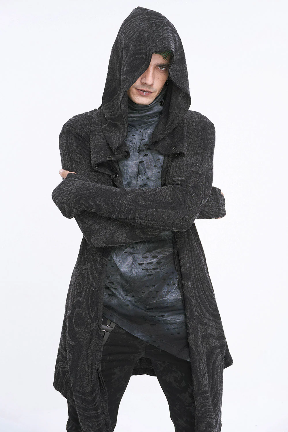 Chained Corrosion Hooded Cardigan - Image 8