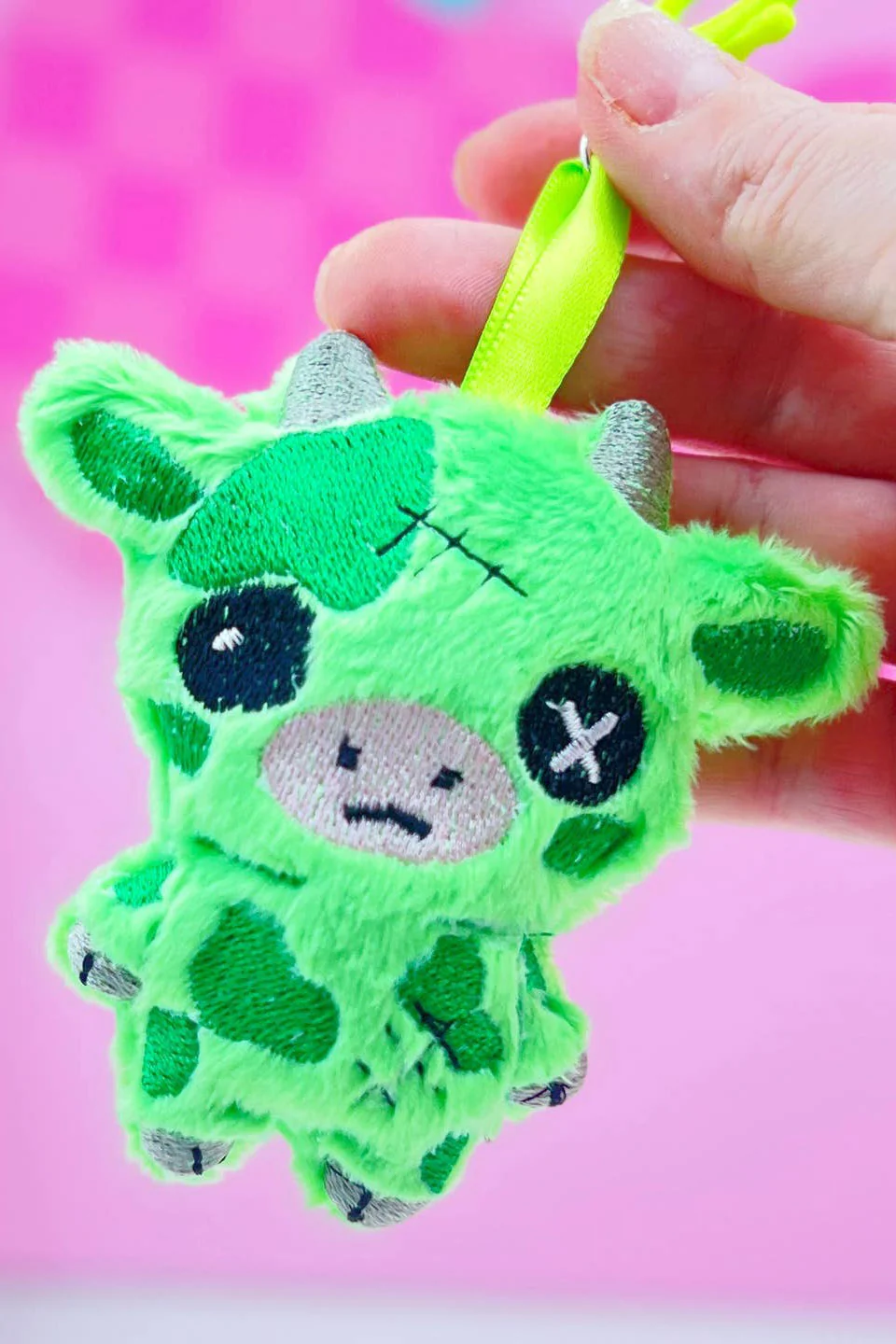 Chibi Zombie Cow Cute Bag Charm Keychain Plushie