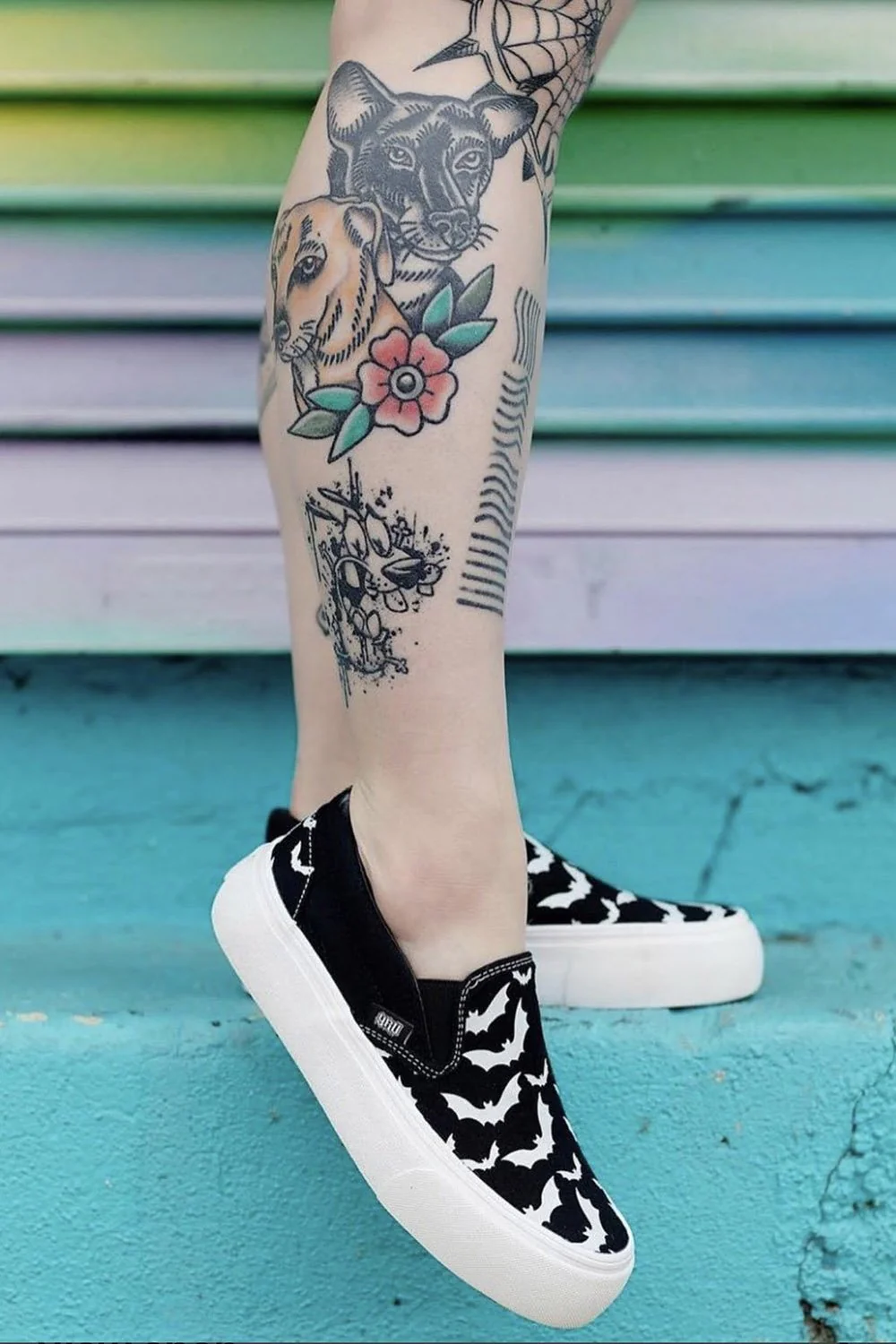 Chill Bat Platform Sneakers [BLACK/WHITE] - Image 2