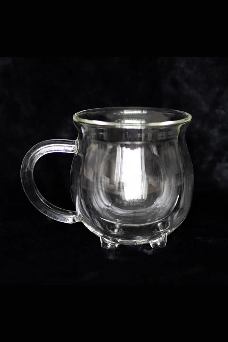 Clear Doubled Walled Glass Cauldron Mug - Image 2