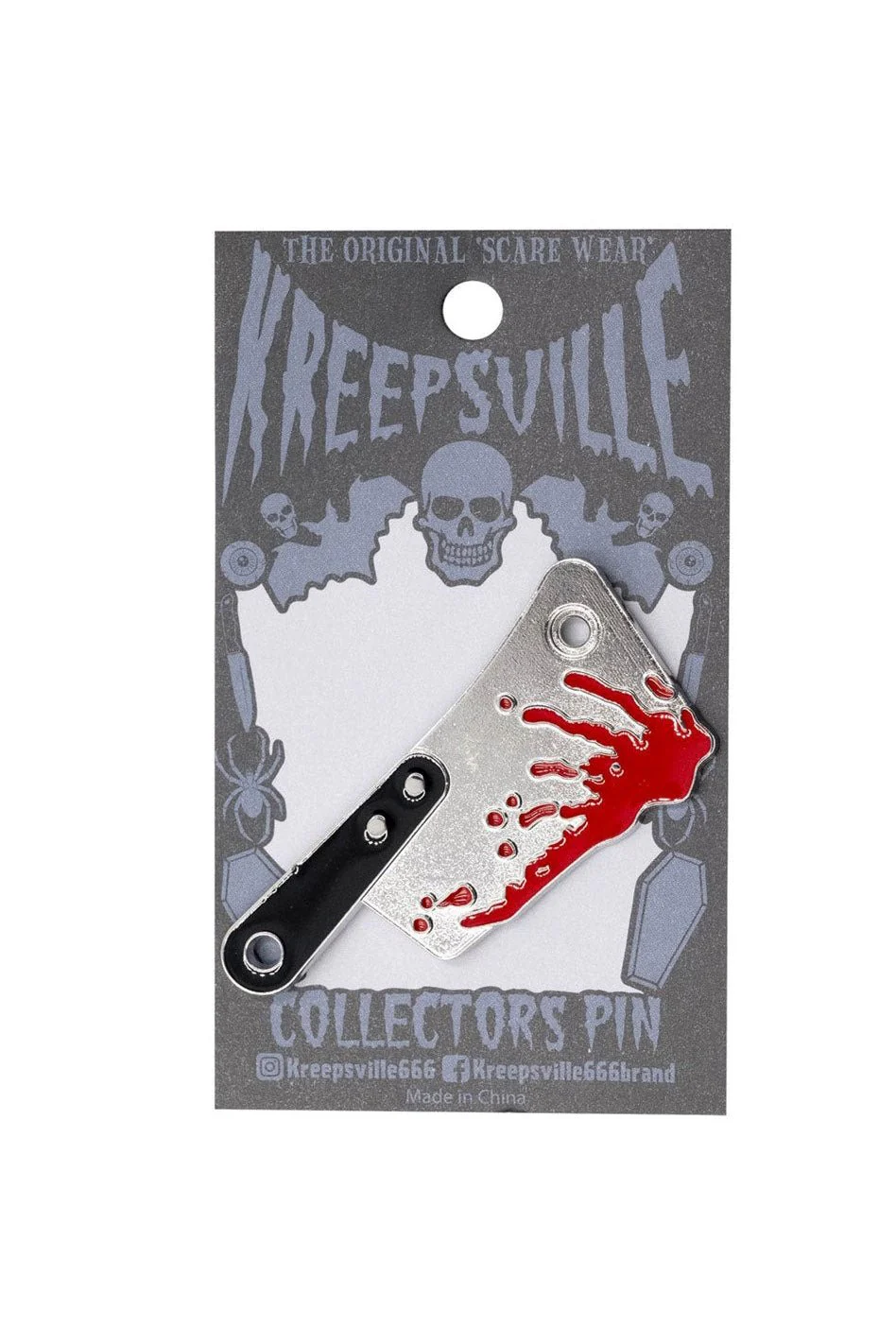 Cleaver Blood Splatter Enamel Pin - Image 3