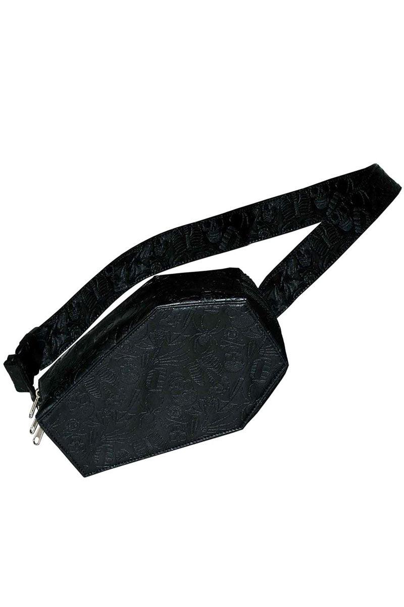 Coffin Embossed Skull Hip Pouch - Image 6