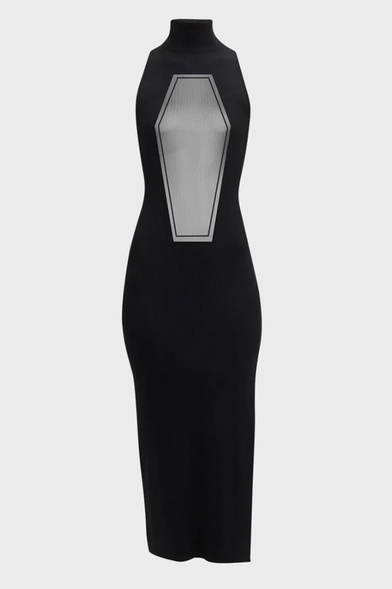 Coffin Mesh Midi Dress - Image 7