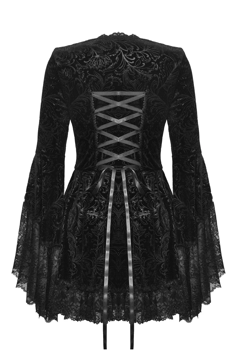 Coquette Flocked Vampire Velvet Dress - Image 3