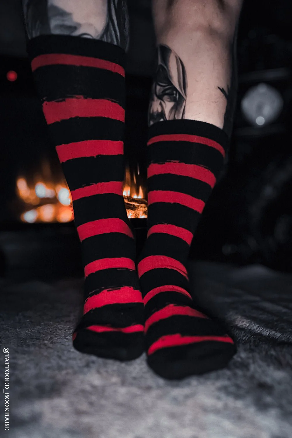 Creepy Crew Socks [Red/Black Stripes] - Image 6